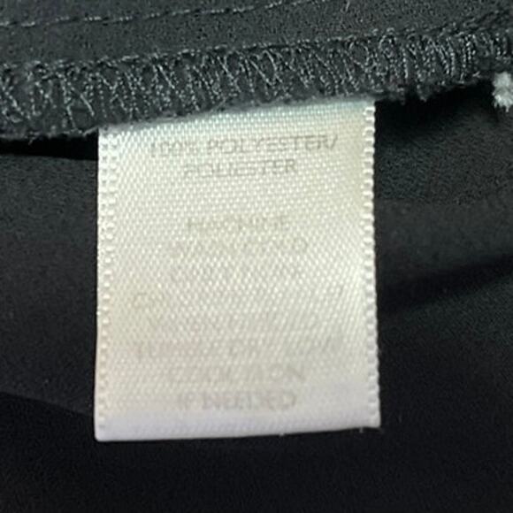 Ann Taylor Loft Black Colorblock Silk Satin Long Sleeve Shirt Blouse Top Size M - Picture 4 of 4